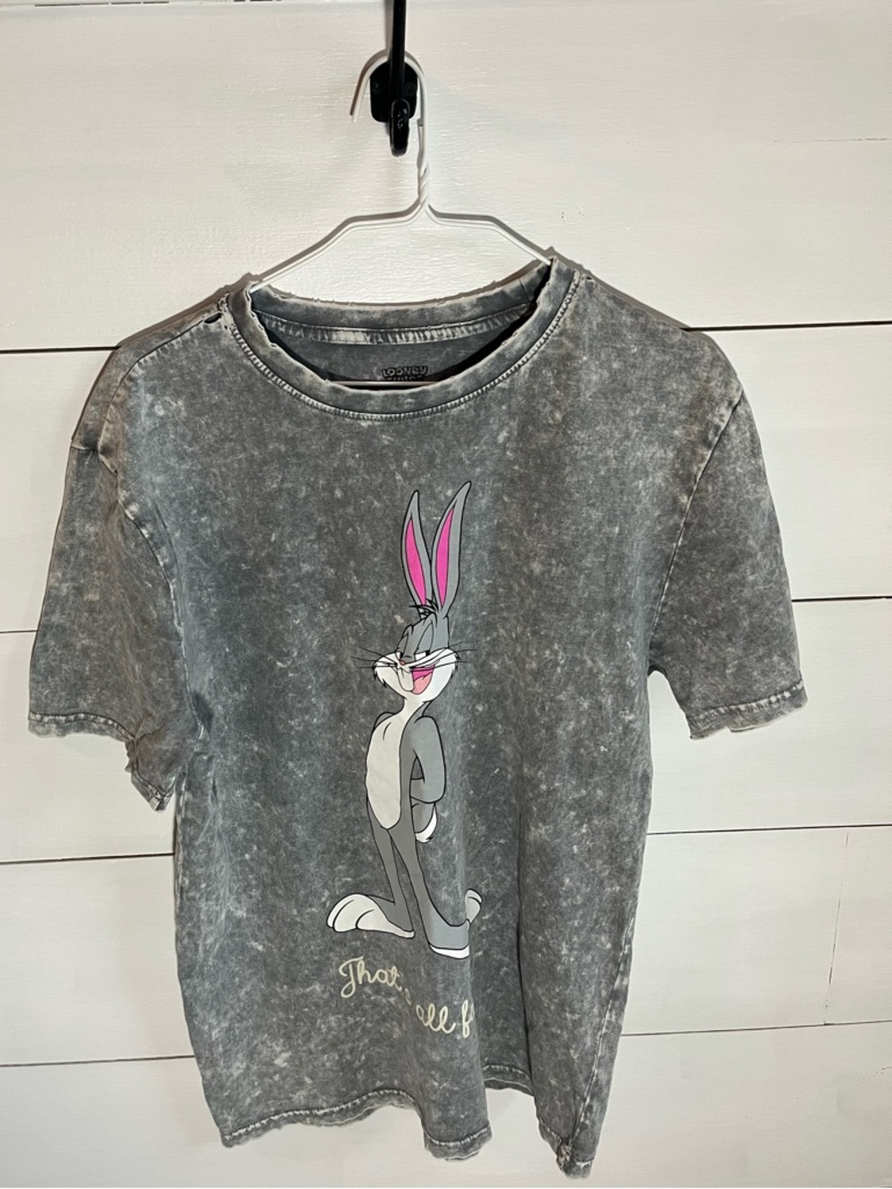 Warner Bros. Gray Vintage-Wash Bugs Bunny Graphic Tee